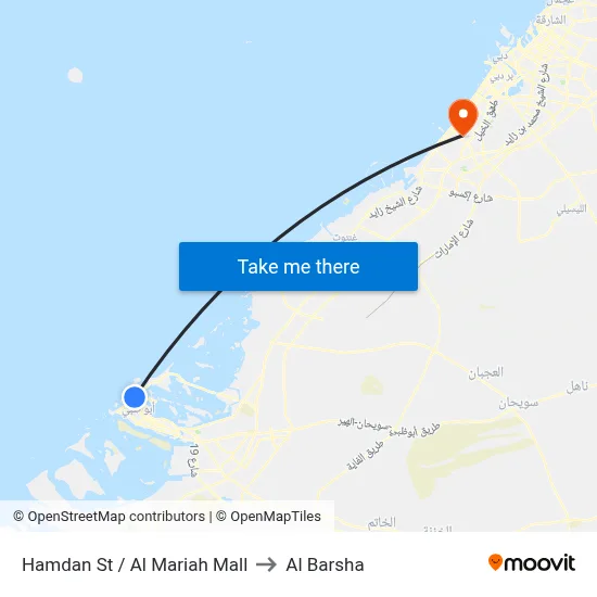 Hamdan St / Al Mariah Mall to Al Barsha map