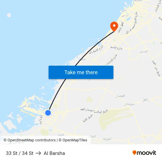 33 St / 34 St to Al Barsha map