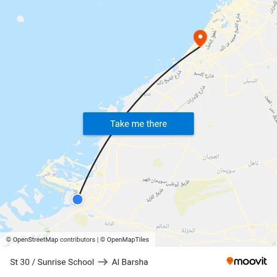 Street 30 / Sunrise School to Al Barsha map