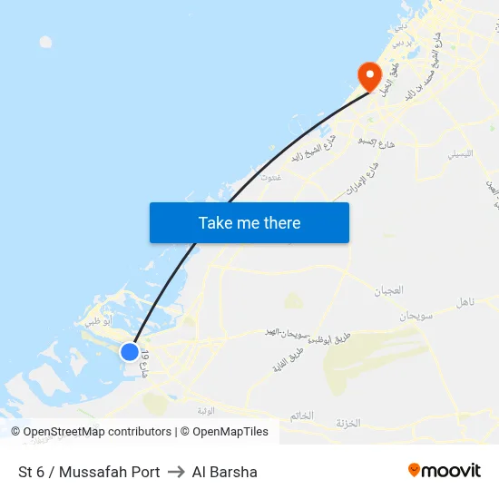 Street 6 / Mussafah Port to Al Barsha map