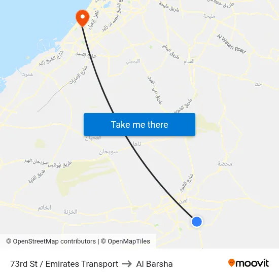73rd Street / Emirates Transport to Al Barsha map