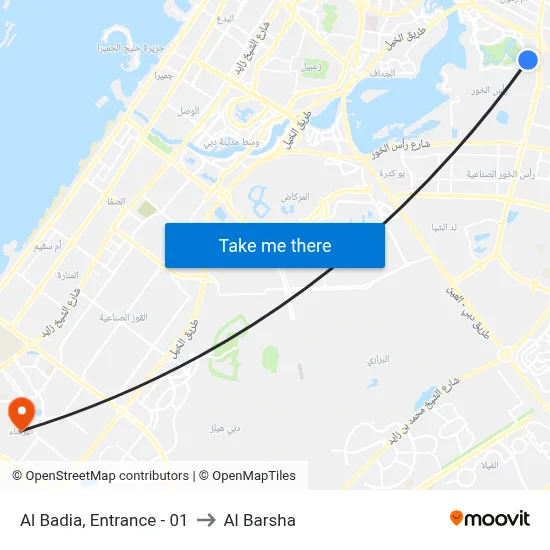 Al Badia, Entrance - 01 to Al Barsha map