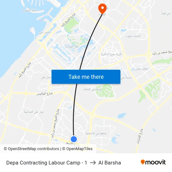Depa Contracting Labor Camp - 1 to Al Barsha map