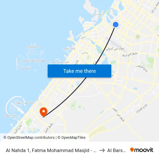 Al Nahda 1, Fatma Mohammad Mosque - 01 to Al Barsha map