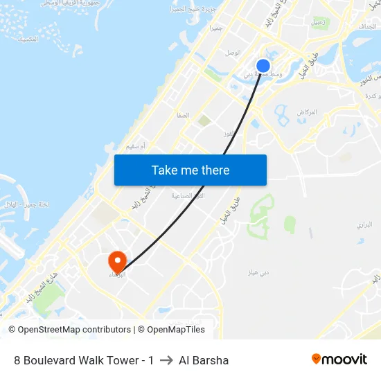 8 Boulevard Walk Tower - 1 to Al Barsha map