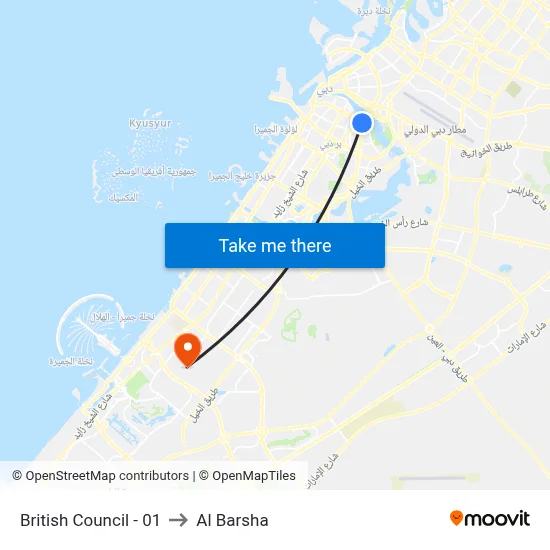 British Council - 01 to Al Barsha map