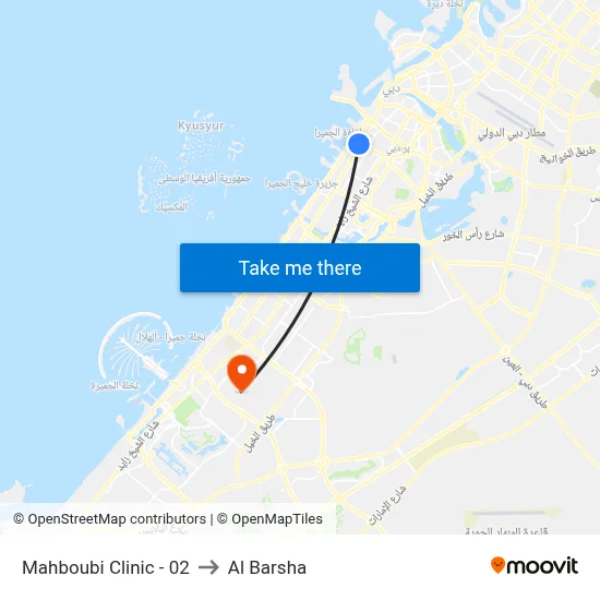 Mahboubi Clinic - 02 to Al Barsha map