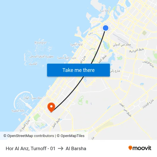 Hor Al Anz, Turnoff - 01 to Al Barsha map