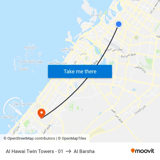 Al Hawai Twin Towers - 01 to Al Barsha map