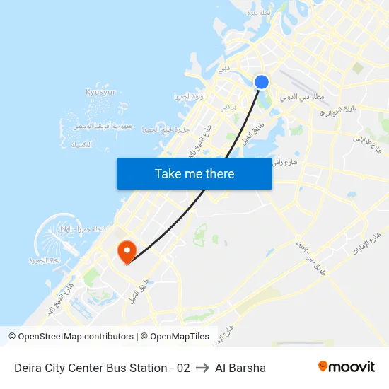 Deira City Center Bus Station - 02 to Al Barsha map