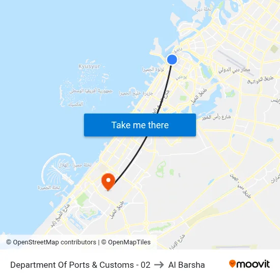 Department Of Ports & Customs - 02 to Al Barsha map