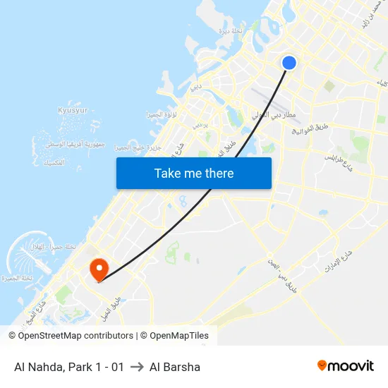 Al Nahda, Park 1 - 01 to Al Barsha map