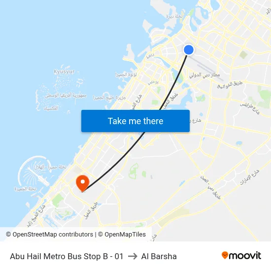 Abu Hail Metro Bus Stop B - 01 to Al Barsha map