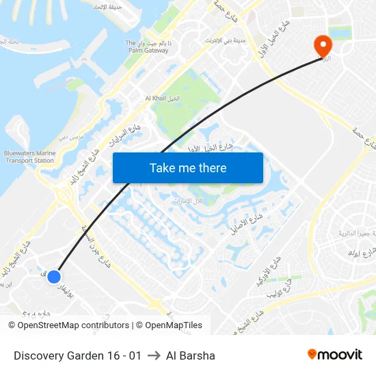 Discovery Garden 16 - 01 to Al Barsha map
