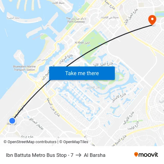 Ibn Battuta  Metro Bus Stop - 7 to Al Barsha map
