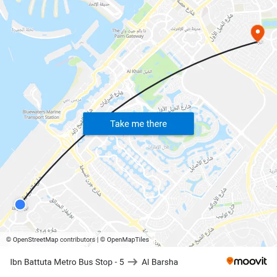 Ibn Battuta Metro Bus Stop - 5 to Al Barsha map
