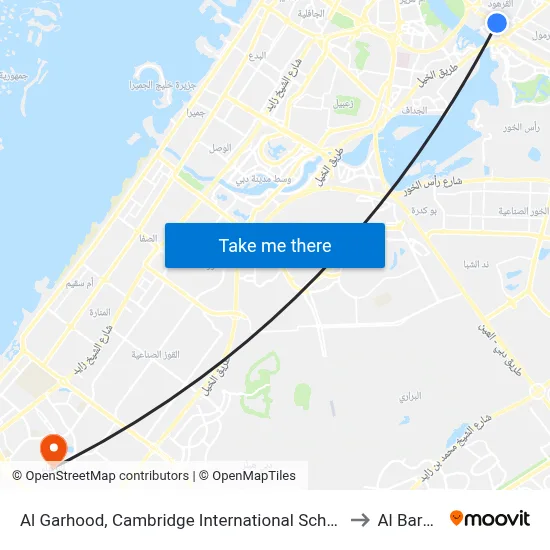 Al Garhoud, Cambridge International School - 01 to Al Barsha map