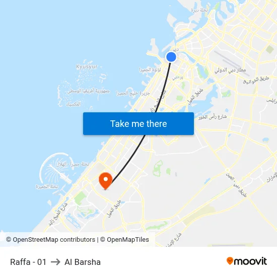 Raffa - 01 to Al Barsha map