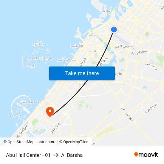 Abu Hail Center - 01 to Al Barsha map