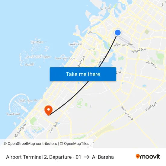 Airport Terminal 2, Departure - 01 to Al Barsha map