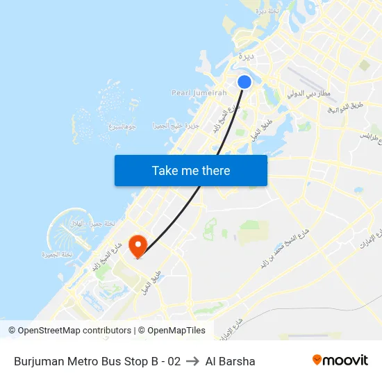 Burjuman Metro Bus Stop B - 02 to Al Barsha map