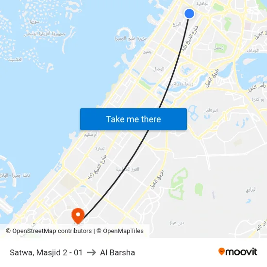 Satwa, Mosque 2 - 01 to Al Barsha map