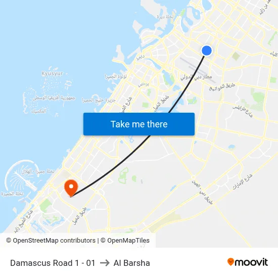 Damascus Road 1 - 01 to Al Barsha map