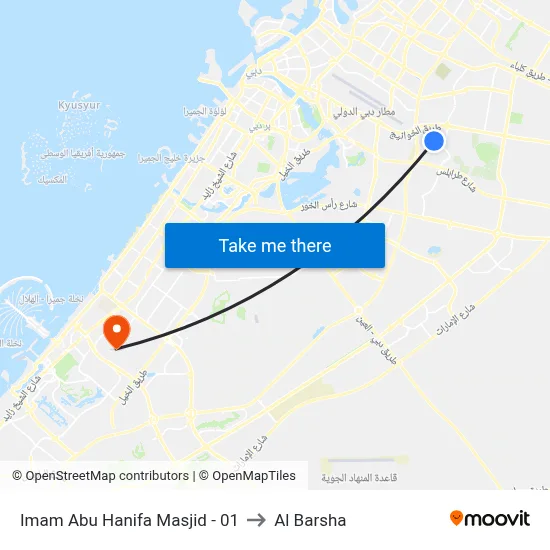 Imam Abu Hanifa Mosque - 01 to Al Barsha map