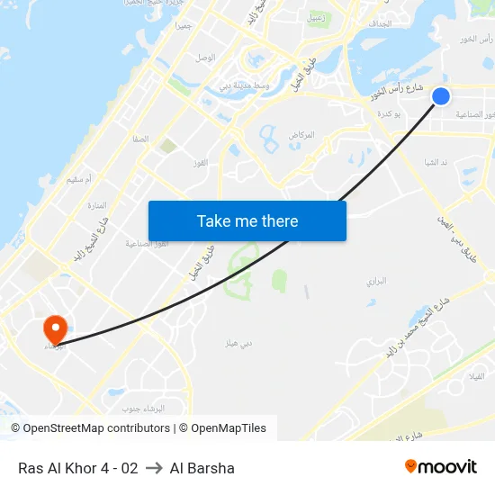 Ras Al Khor 4 - 02 to Al Barsha map