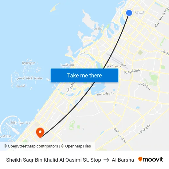 Sheikh Saqr Bin Khalid Al Qasimi St. Stop to Al Barsha map