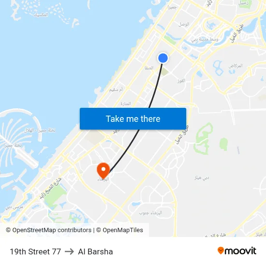 19th Street 77 to Al Barsha map