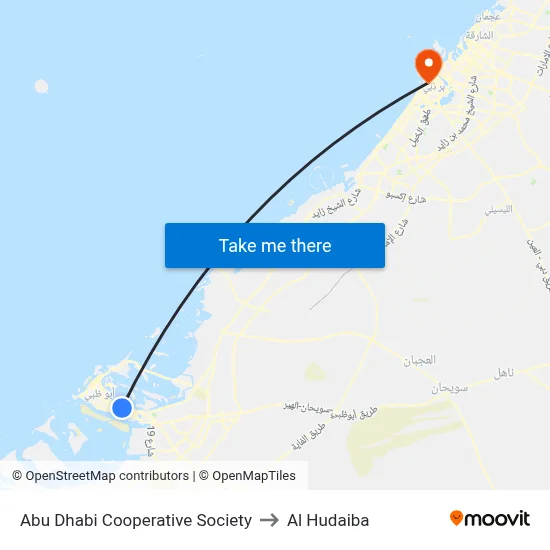 Abu Dhabi Cooperative Society to Al Hudaiba map