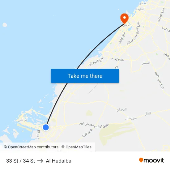 33 St / 34 St to Al Hudaiba map