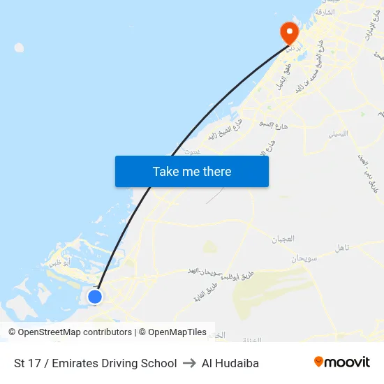 St 17 / Emirates Driving School to Al Hudaiba map