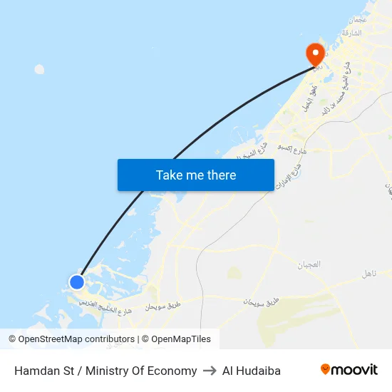 Hamdan Street / Ministry Of Economy to Al Hudaiba map