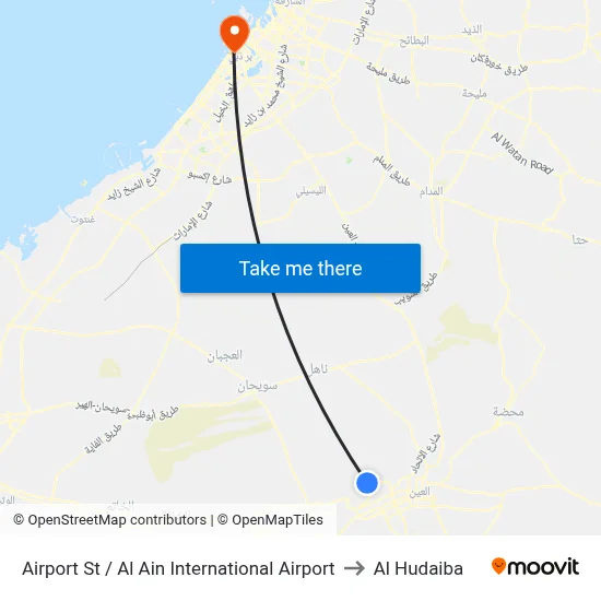 Airport Street / Al Ain International Airport to Al Hudaiba map
