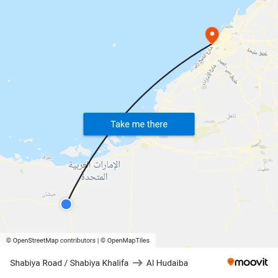 Shabiya Road / Shabiya Khalifa to Al Hudaiba map