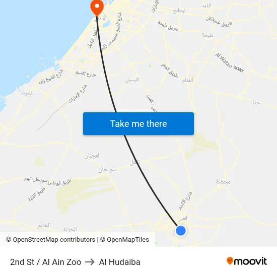 2nd Street / Al Ain Zoo to Al Hudaiba map