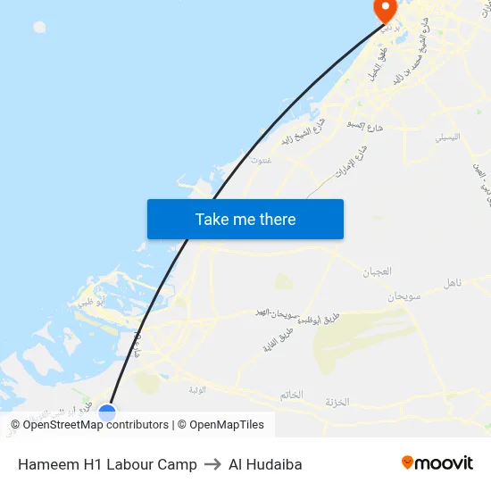 Hameem H1 Labour Camp to Al Hudaiba map