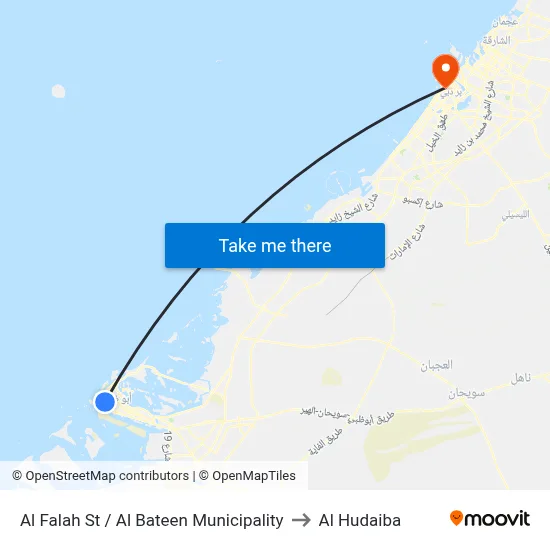 Al Falah St / Al Bateen Municipality to Al Hudaiba map