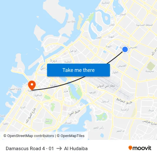 Damascus Road 4 - 01 to Al Hudaiba map