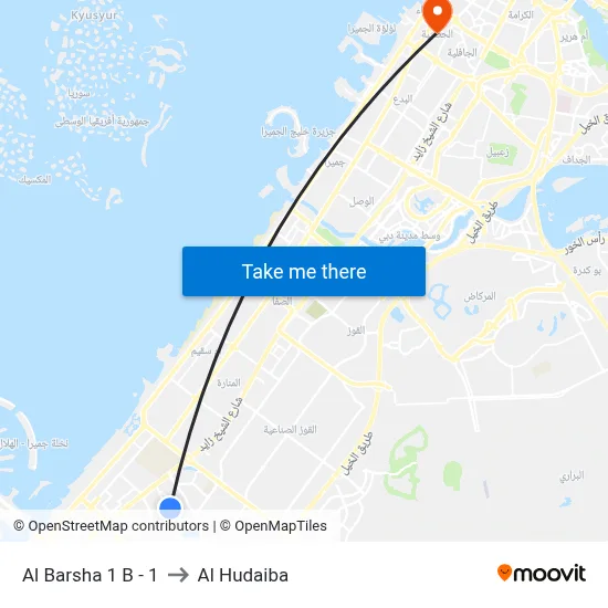 Al Barsha 1  B - 1 to Al Hudaiba map