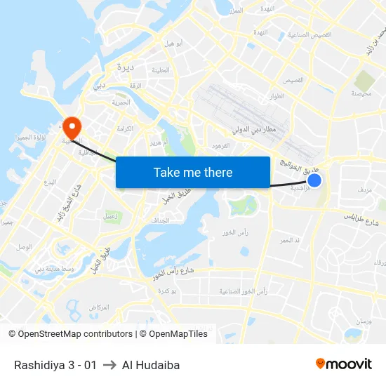 Rashidiya 3 - 01 to Al Hudaiba map