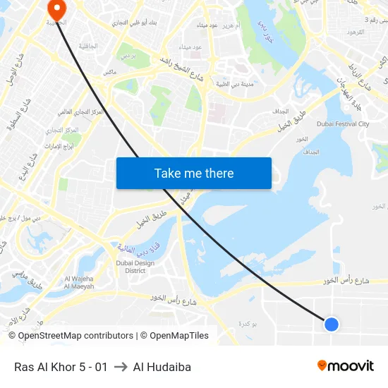 Ras Al Khor 5 - 01 to Al Hudaiba map