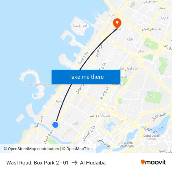 Wasl Road, Box Park 2 - 01 to Al Hudaiba map