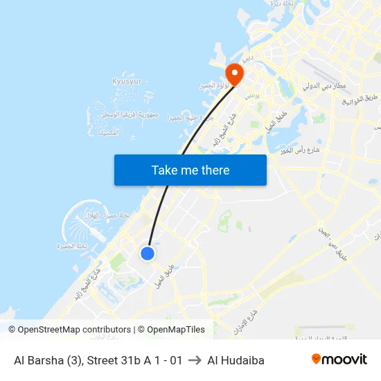 Al Barsha (3), Street 31b A 1 - 01 to Al Hudaiba map
