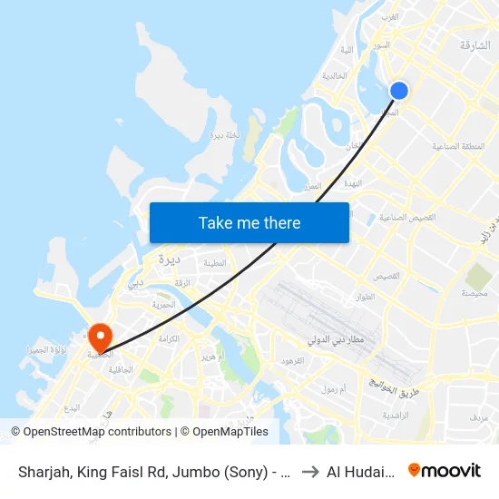Sharjah, King Faisl Rd, Jumbo (Sony) - 02 to Al Hudaiba map