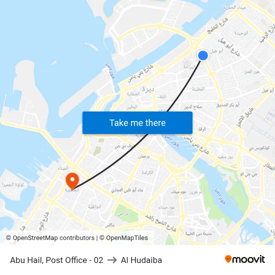 Abu Hail, Post Office - 02 to Al Hudaiba map