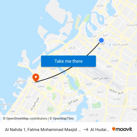 Al Nahda 1, Fatma Mohammad Masjid - 01 to Al Hudaiba map