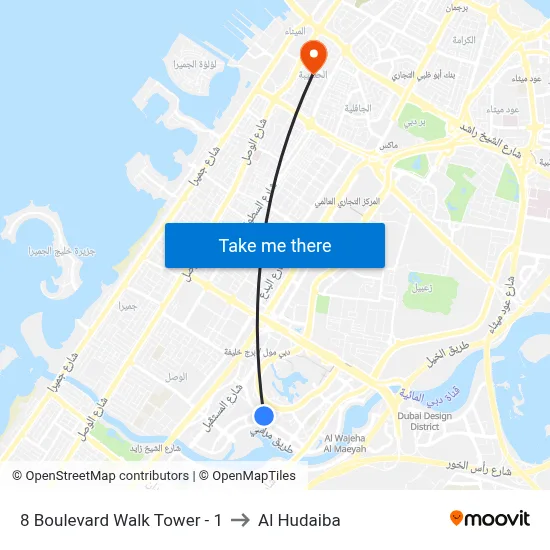 8 Boulevard Walk Tower - 1 to Al Hudaiba map